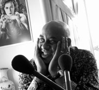 Ainsley Harriott recording on location in South London